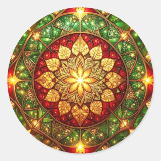 Decorative Red Green Holiday Sticker (Voorkant)