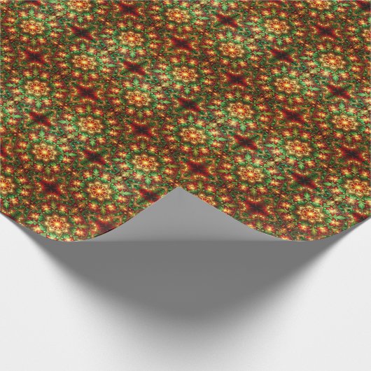 Decorative Red Green Holiday Wrapping Paper Cadeaupapier (Hoek)