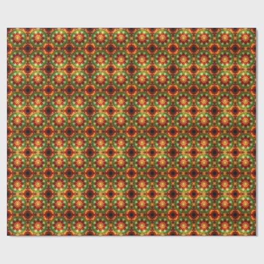 Decorative Red Green Holiday Wrapping Paper Cadeaupapier (Vlak)