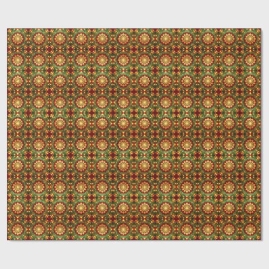 Decorative Red Green Holiday Wrapping Paper Cadeaupapier (Vlak)