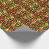 Decorative Red Green Holiday Wrapping Paper Cadeaupapier (Hoek)