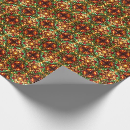 Decorative Red Green Holiday Wrapping Paper Cadeaupapier (Hoek)