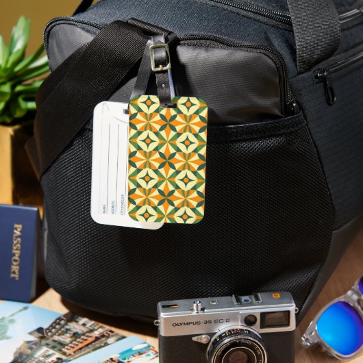 Decorative retro seamless pattern bagagelabel (Voorkant & Achterkant)