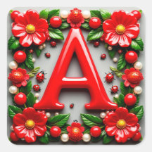🐞 Decorative Rode Letter A Lieveheersbeestje Klap