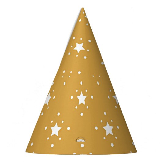 Decorative Stars on Gold Background Feesthoedjes (Links)