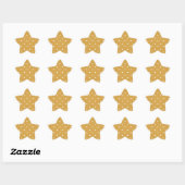 Decorative Stars on Gold Background Ster Sticker (Vel)