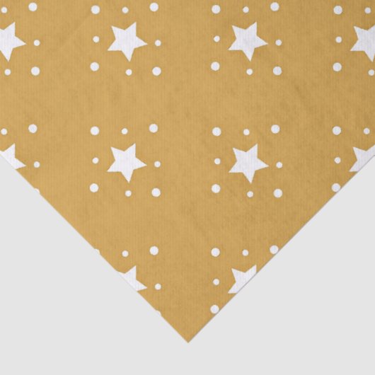 Decorative Stars on Gold Background Tissuepapier (Detail)
