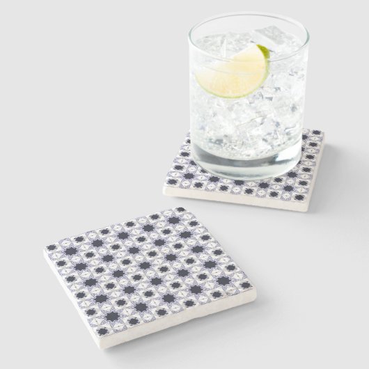 decorative symmetrical geometric pattern coaster  stenen onderzetter (Zijkant)