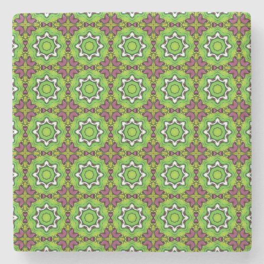 decorative symmetrical geometric pattern coaster stenen onderzetter (Voorkant)