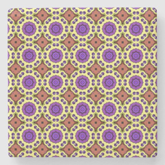 decorative symmetrical geometric pattern coaster  stenen onderzetter (Voorkant)