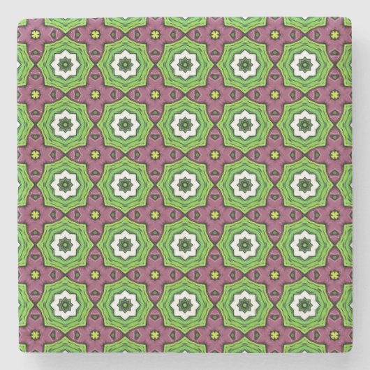 decorative symmetrical geometric pattern coaster  stenen onderzetter (Voorkant)