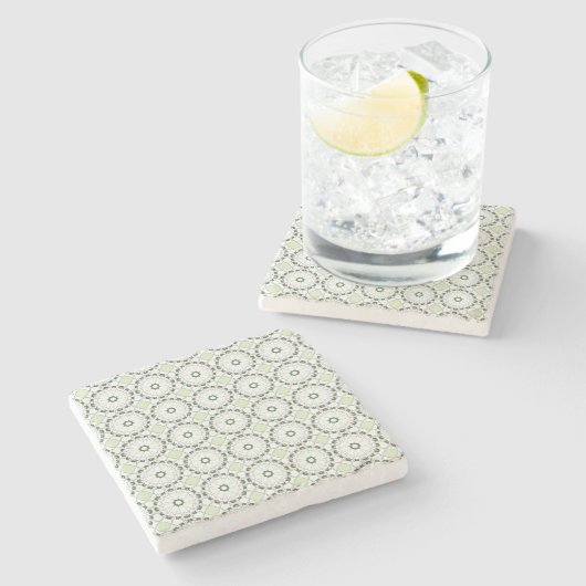 decorative symmetrical geometric pattern coaster  stenen onderzetter (Zijkant)