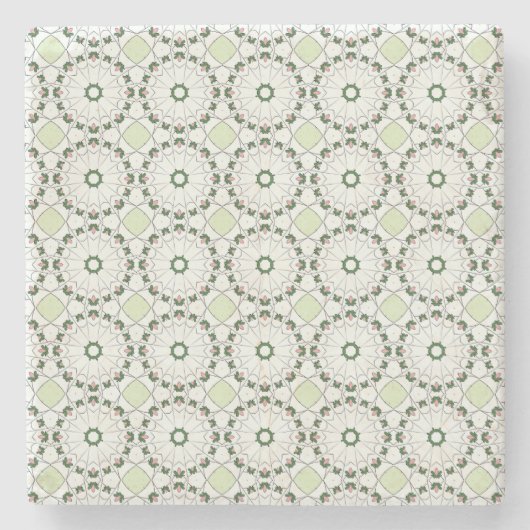 decorative symmetrical geometric pattern coaster  stenen onderzetter (Voorkant)