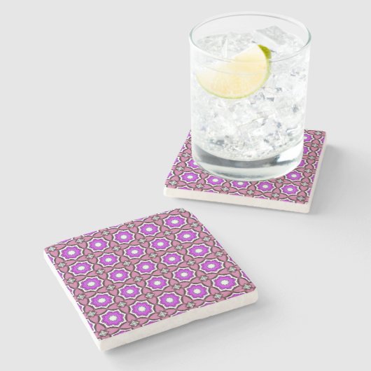 decorative symmetrical geometric pattern coaster stenen onderzetter (Zijkant)