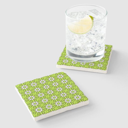 decorative symmetrical geometric pattern coaster  stenen onderzetter (Zijkant)