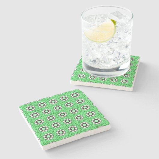 decorative symmetrical geometric pattern coaster  stenen onderzetter (Zijkant)