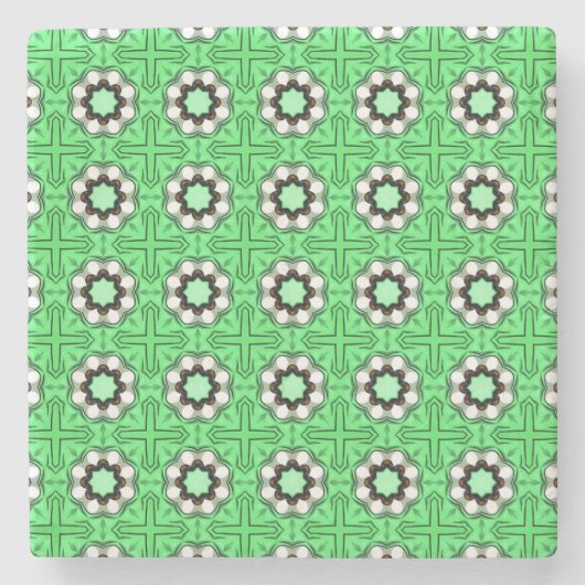 decorative symmetrical geometric pattern coaster  stenen onderzetter (Voorkant)
