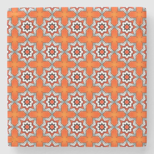 decorative symmetrical geometric pattern coaster  stenen onderzetter (Voorkant)