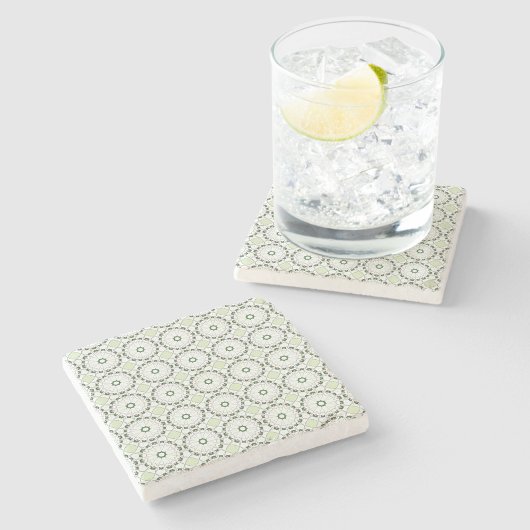 decorative symmetrical geometric pattern coaster  stenen onderzetter