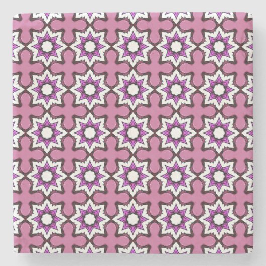 decorative symmetrical geometric pattern coaster  stenen onderzetter (Voorkant)