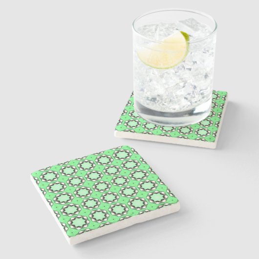 decorative symmetrical geometric pattern coaster stenen onderzetter (Zijkant)