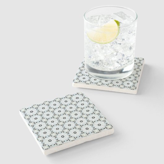 decorative symmetrical geometric pattern coaster stenen onderzetter (Zijkant)