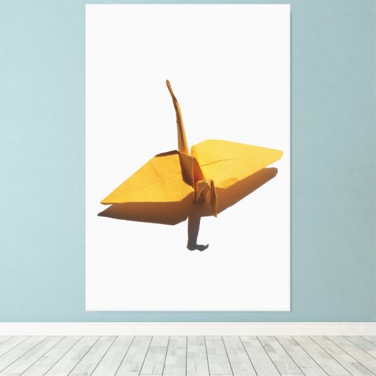 decorative wall art lucky origami crane canvas afdruk (Insitu (Houten vloer))