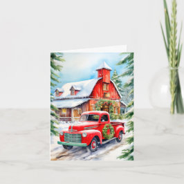Decorative Wintertime Farmhouse Merry Christmas Feestdagen Kaart
