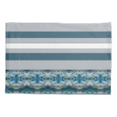 Decoratorstijl in blauw en grijs kussensloop (Achterkant-Links)