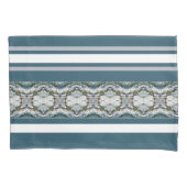 Decoratorstijl in blauw en grijs kussensloop (Voorkant-Links)