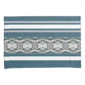 Decoratorstijl in blauw en grijs kussensloop (Voorkant-Rechts)