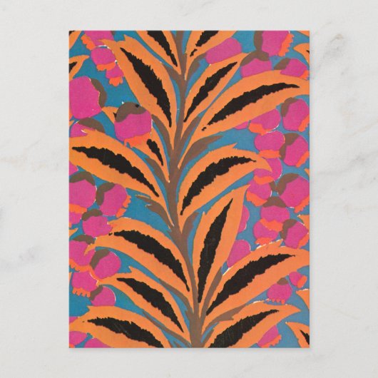 Decorbladeren in Sinaasappel Briefkaart (Voorkant)