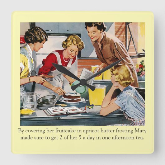  decorcerende kaken vierkante klok (Voorkant)