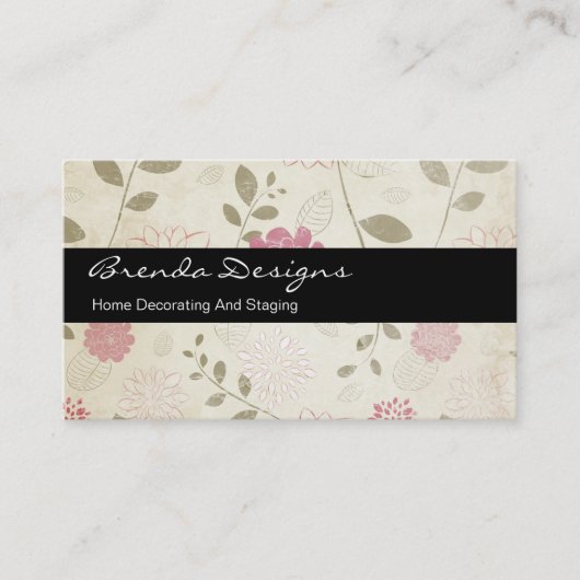 Decoreren Visitekaartjes Bloemenstijl (Voorkant)