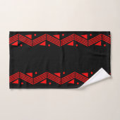 Decorgrens in rood en zwart bad handdoek (Handdoek)