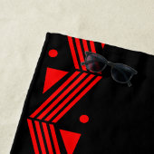 Decorgrens in rood en zwart strandlaken (In situ)