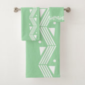 Decorrand in groen & wit badhanddoekset bad handdoek (Insitu)