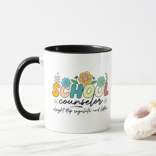 Decounselor Alles goed Stop Reguleren en Luister Mok (Met donut)