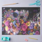 Decoupag3 Skull Bright Flowers Mixed Media Tissuepapier (Craft)