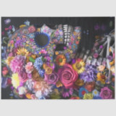 Decoupag3 Skull Bright Flowers Mixed Media Tissuepapier (Voorkant)