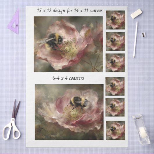Decoupage 11x14 Design for Canvas Bumble Bee Tissuepapier (Craft)