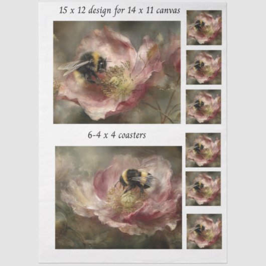 Decoupage 11x14 ontwerp voor canvas hommel tissuepapier (Voorkant)
