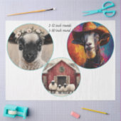 Decoupage 12 & 10" Ronde Boerderijdieren Tissuepapier (Craft)