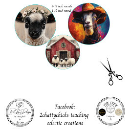 Decoupage 12 & 10" Ronde Boerderijdieren Tissuepapier
