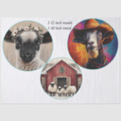 Decoupage 12 & 10" Ronde Boerderijdieren Tissuepapier (Voorkant)