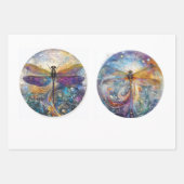 Decoupage 12" Circular Rounds Dragonflies  Inpakpapier Vel (Voorkant)