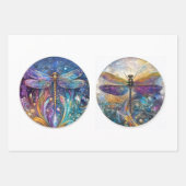 Decoupage 12" cirkelvormige rondes libellen inpakpapier vel (Voorkant 3)