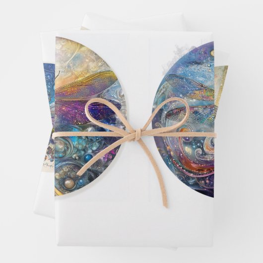 Decoupage 12" cirkelvormige rondes libellen inpakpapier vel (In situ)