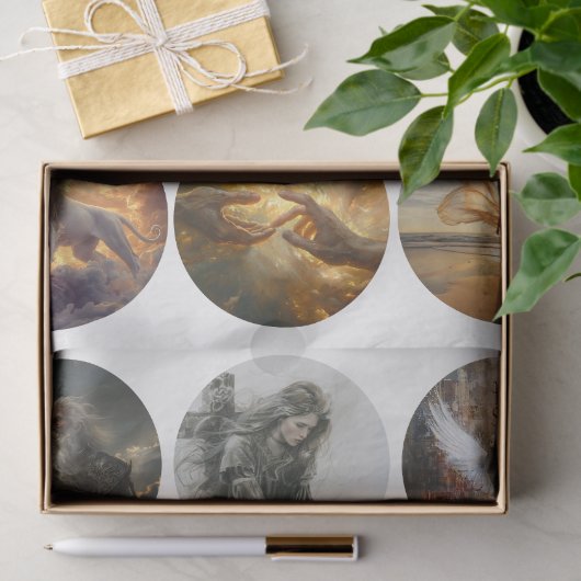 Decoupage 12 Devotional Faith Coaster Set 4" Tissuepapier (Geschenk)