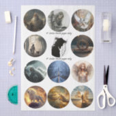 Decoupage 12 Devotional Faith Coaster Set 4" Tissuepapier (Craft)